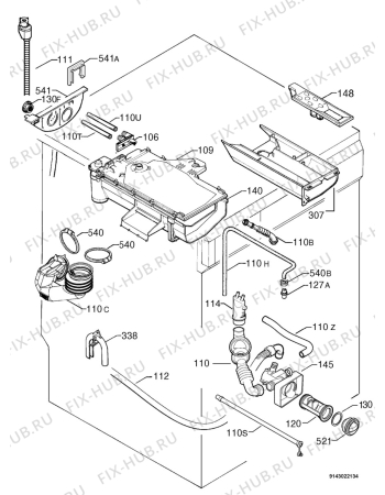 Взрыв-схема стиральной машины Electrolux EWF1440 - Схема узла Hydraulic System 272